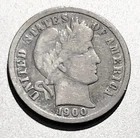 1900-P Barber Dime 90% Silver  Good + Worn Evenly Postpaid USA