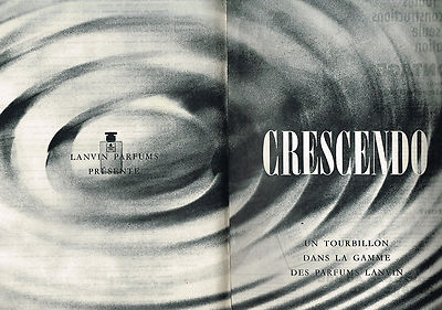 ADVERTISING 1960 LANVIN CRESCENDO PERFUME (2 pages)