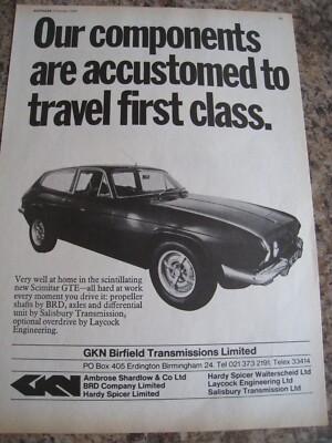BAUTEILE REISEN ERSTE KLASSE GKN BIRFIELD GETRIEBE 1968 WERBUNG A4 AKTE 5