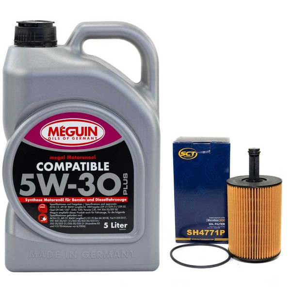 MotoröL Set 5W-30 5 Liter + ÖLfilter SH 4771 P FüR Audi Seat Skoda VW Golf Polo-image