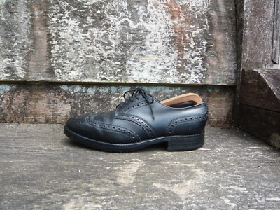 JOSEPH CHEANEY BROGUES SCHUHE VINTAGE SCHWARZ LEDER UK8 HERREN GLENROSA SEHR GUTER ZUSTAND