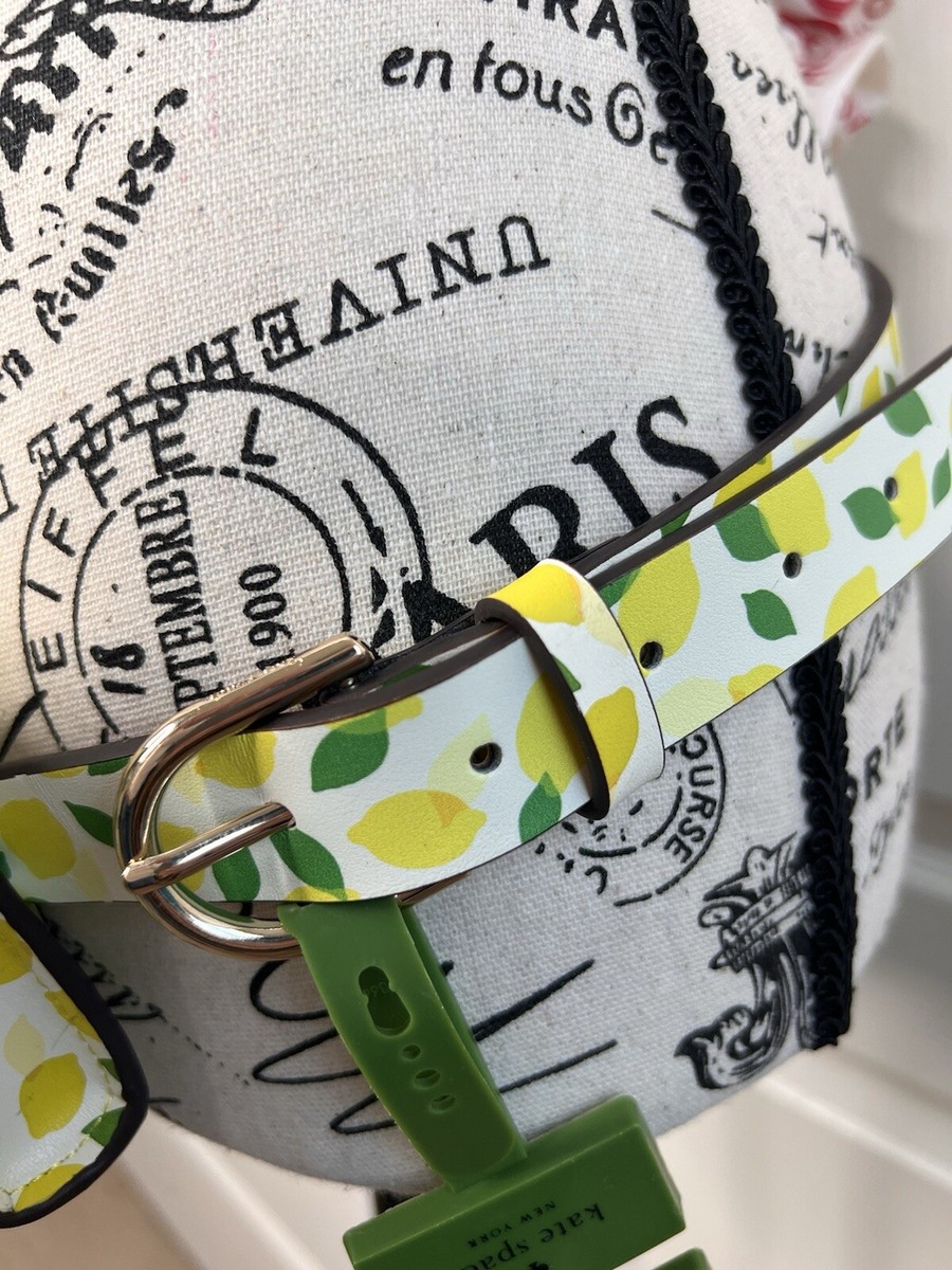 Kate Spade Lemon Print Leather Belt Fanny Pack Leather Flap  display picture 2