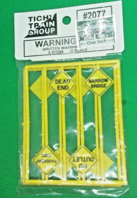 Tichy Train Group O scale #2077 WRITTEN WARNING SIGNS, 8 - details below