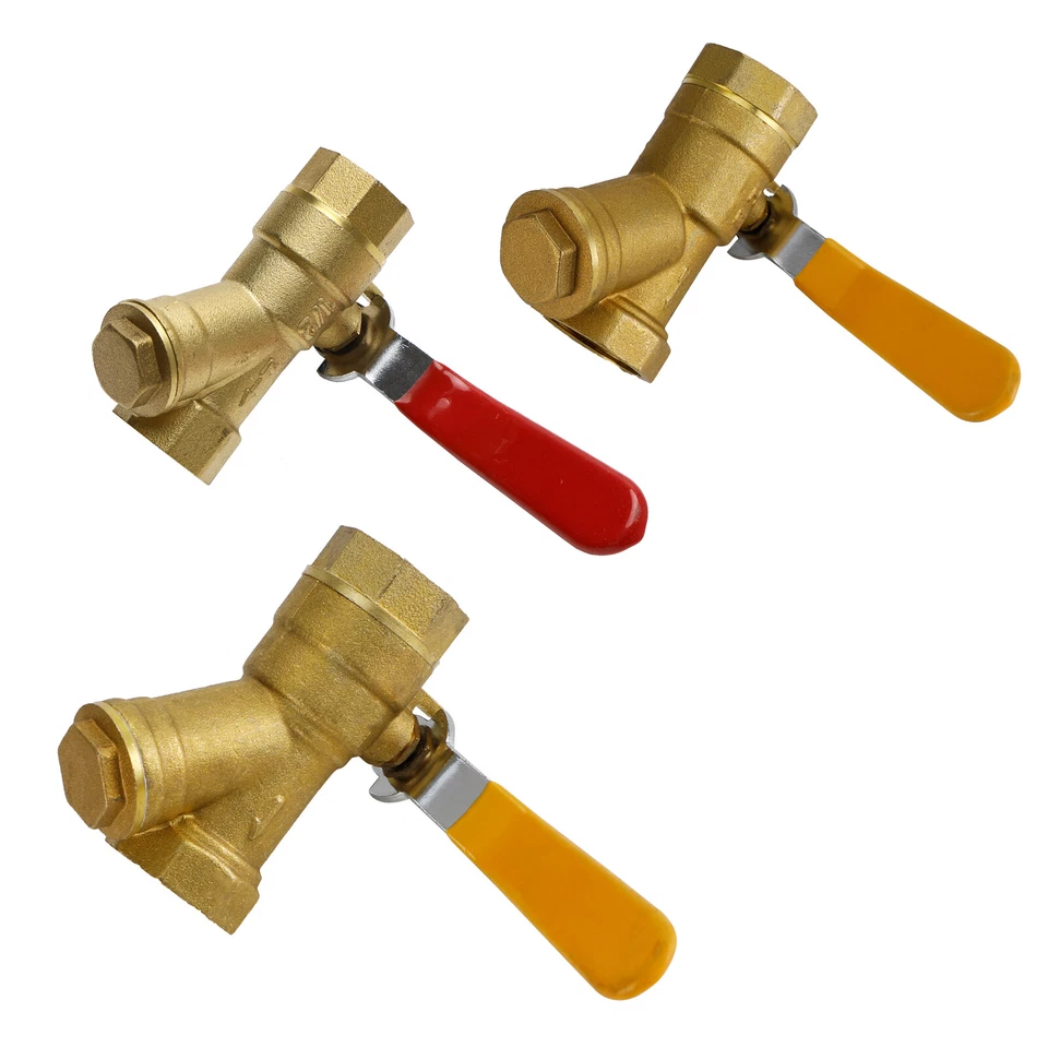 MOKINGDA 1/2" 3/4" 1" Zoll Bsp DN15 Standard Messing Rohr Kugelventil Inline Y Siebfilter