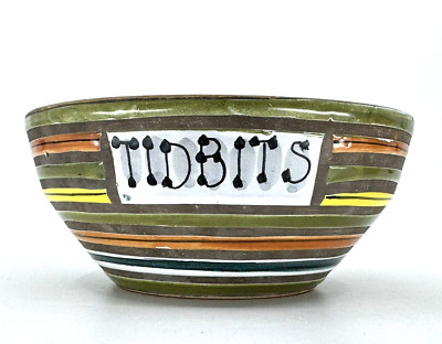 RARE Vintage 1950s ALDO LONDI Striped TIDBITS Bowl For RAYMOR Italian MCM Dish