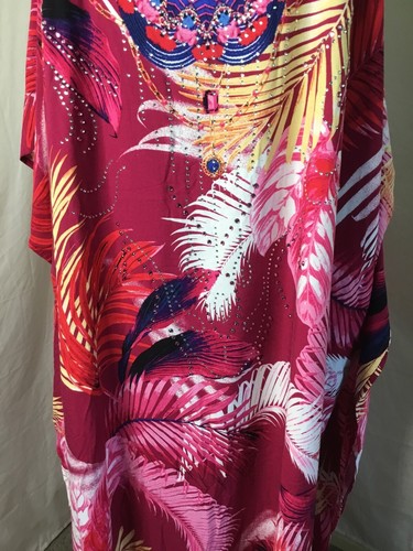AUTOGRAPH MULTI COLOUR “DIAMONTE” MAXI KAFTAN DRESS SZ M/L NEW STOCK - Picture 3 of 11