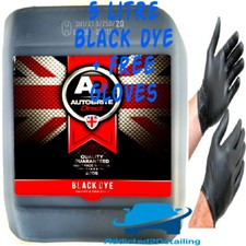 AUTOBRITE DIRECT 5 LITRE BLACK DYE UPHOLSTERY FABRIC DYE TRIM CARPET STAIN 5L+GL