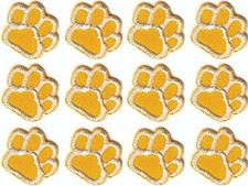 Yellow Dog Print Patch Embroidered Iron on Sew on Cut out Lot of 12