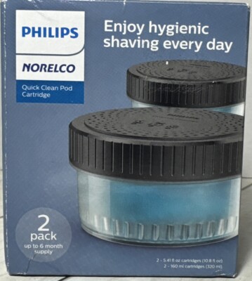 Phillips  Norelco Quick Clean Pod Cartridge Alcohol Free Sealed (2 Pack)