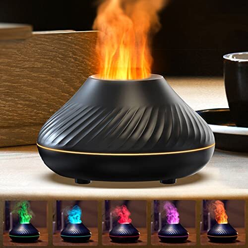 Gzvxuny Diffusore di Oli Essenziali, Diffusore Ambiente con Effetto Fiamma, umid