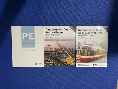 PE Civil Engineering Transportation Depth Practice Exams 3 books bundle