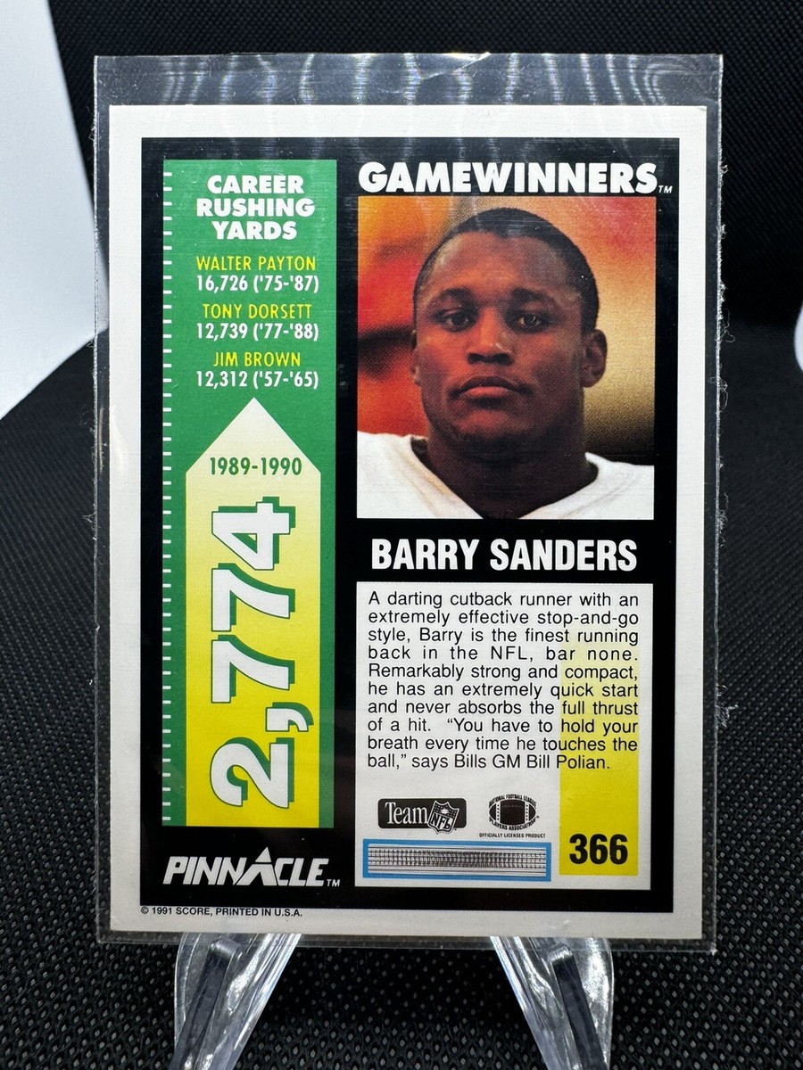 1991 Score Pinnacle #366 Barry Sanders Game Winners B3 | eBay