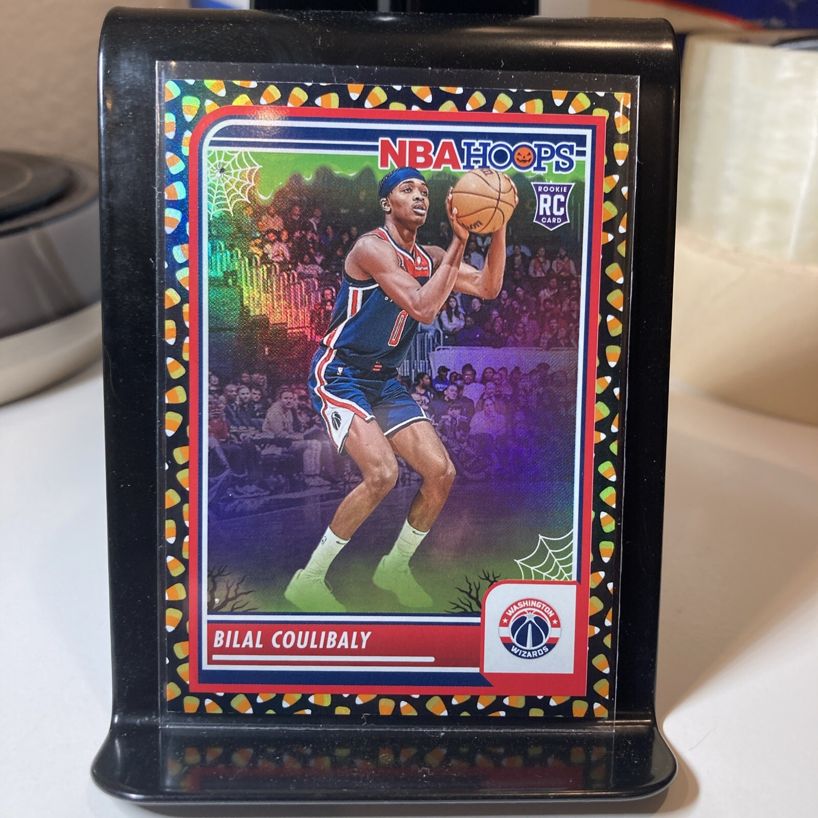 2023-24 Haunted Hoops #175 Bilal Coulibaly Candy Holo Parallel RC SP Wizards