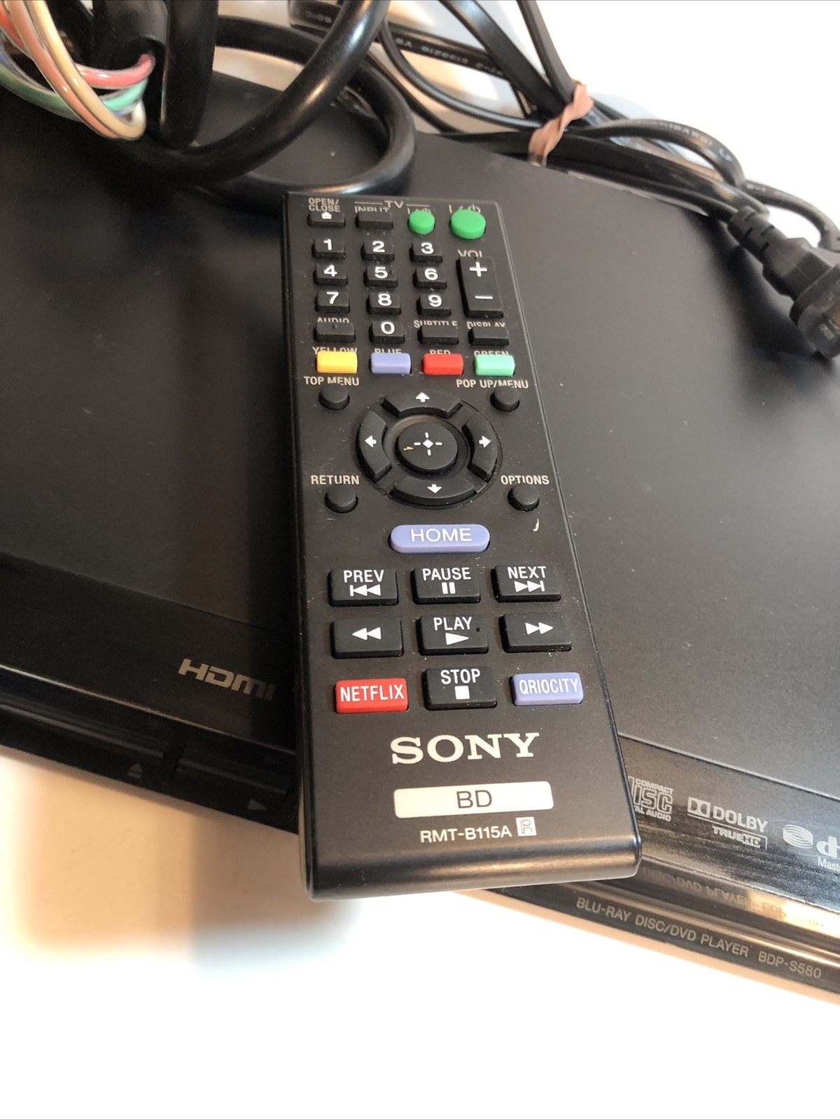 Sony BDPS580 3D BluRay Disc DVD Player HDMI Remote Control Wifi Apps