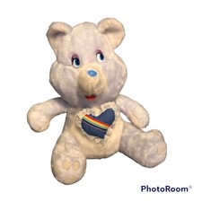 Etone 1984 Light Blue Bear Stuffed Plush Heart On Chest Vintage