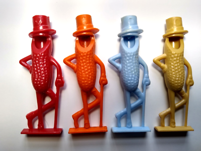 Mr. Peanut Planters Lot Of 5 Items Bendy Figure Red Orange Blue