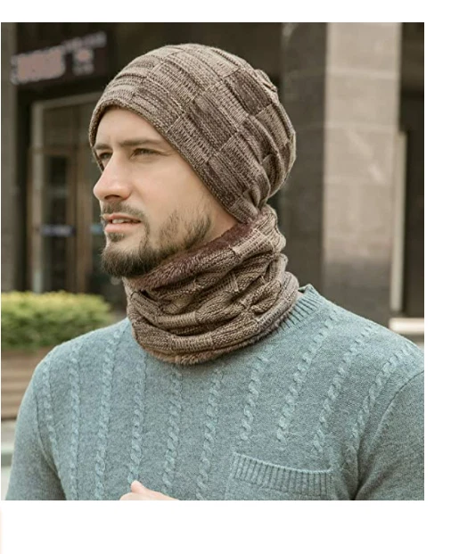 cocodrilo sílaba Reunión Gorro Para Hombre Gorros De Invierno Hombres Para El Frio Con Bufanda Punto  | eBay