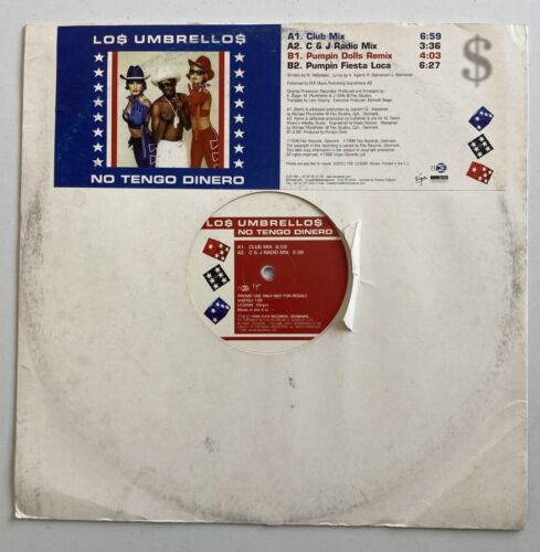 Rare Los Umbrellos No Tho Money disque vinyle promo blanc single - Photo 1/4