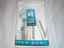 Toalla de playa oficial NFL Super Bowl LIV Miami 30" x 60" 100 % algodón - NUEVA