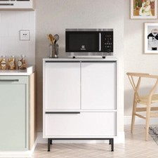 MODALCASA Mobile da cucina multiuso microonde 2 ante 1 ribalta75x90 bianco Kenzo