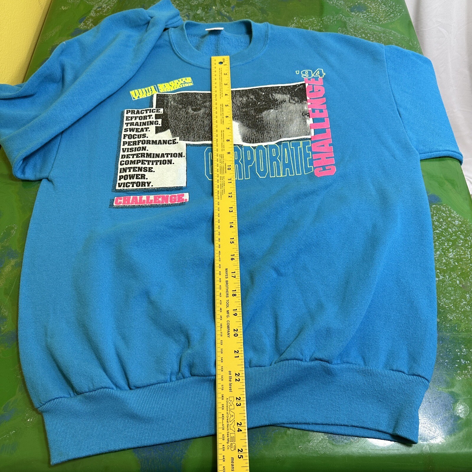 Vintage Wooster YMCA Corporate Challenge 94 Men's XL Teal Sweatshirt Parks & Rec