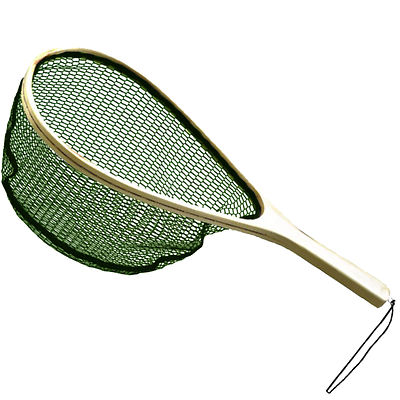Byron Holz-Watkescher gummiertes Netz 56 cm / Fliegenfischerkescher Kescher 