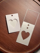 Rectangle Heart Frame Tent Hang Tag Card Die Cut Jewelry Package Gift Stencil