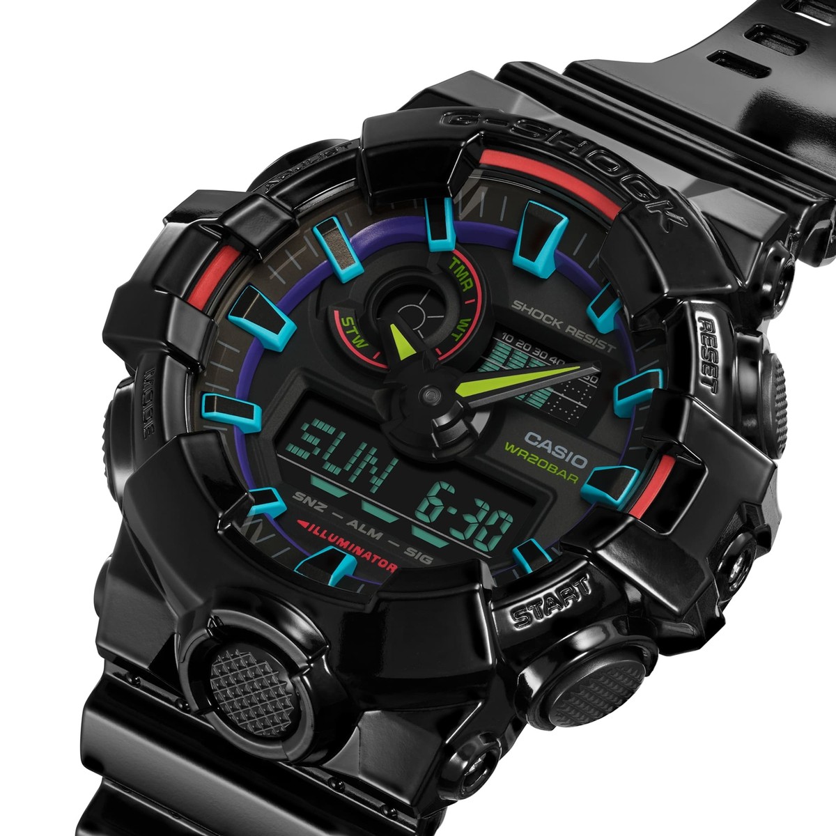 CASIO G-SHOCK GA-700RGB-1AJF Virtual Rainbow Gamer's RGB Analog