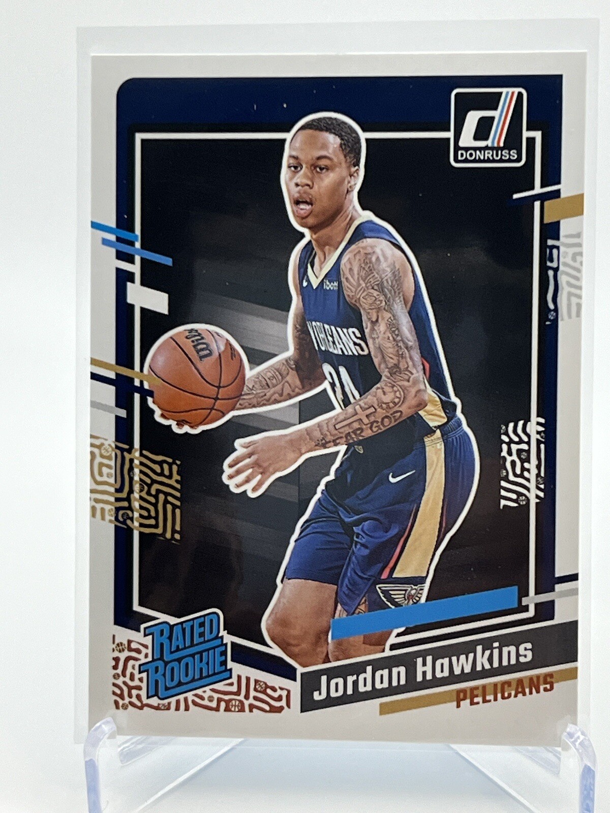 Jordan Hawkins Rated Rookie RC #219 2023-24 Donruss Basketball NO Pelicans