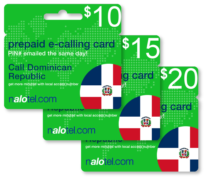 Cheap International calling card for Dominican Republic with emailed