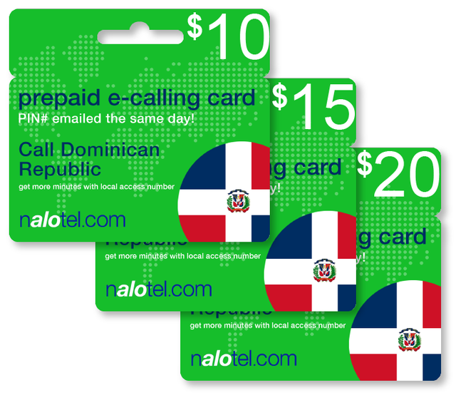 Cheap International calling card for Dominican Republic with emailed