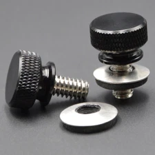 2x For Harley Davidson Seat Bolt Black Anodized CNC Billet Rear Mounting Screws