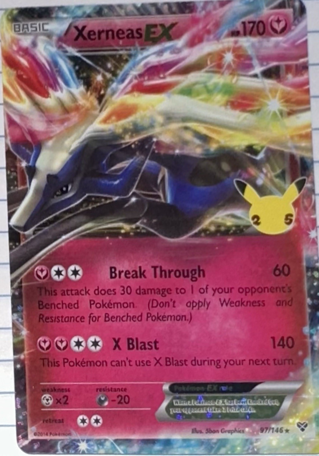 Pokemon TCG Xerneas EX 97/146 XY Full Art Holo Ultra Rare English 2014