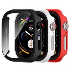  3 Pack Tempered Glass Case for Apple Watch Screen Protector 45mm