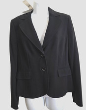 ANN TAYLOR Classic Black Lined Modern 2 Button Blazer Jacket Size 8 NEW 198