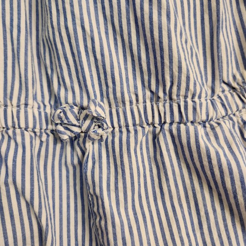 Carter's Girls Blue Stripe Eyelet Shoulder Detail Romper- Size 7 - Picture 4 of 7