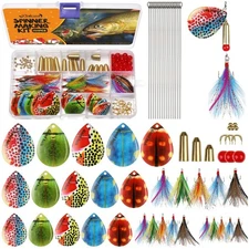 155PCS Inline Spinner Making Kit - Fishing Lure Making Kit for Bass Trout Pike