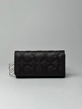 Vintage Coach Leather Monogram Key Holder bla...