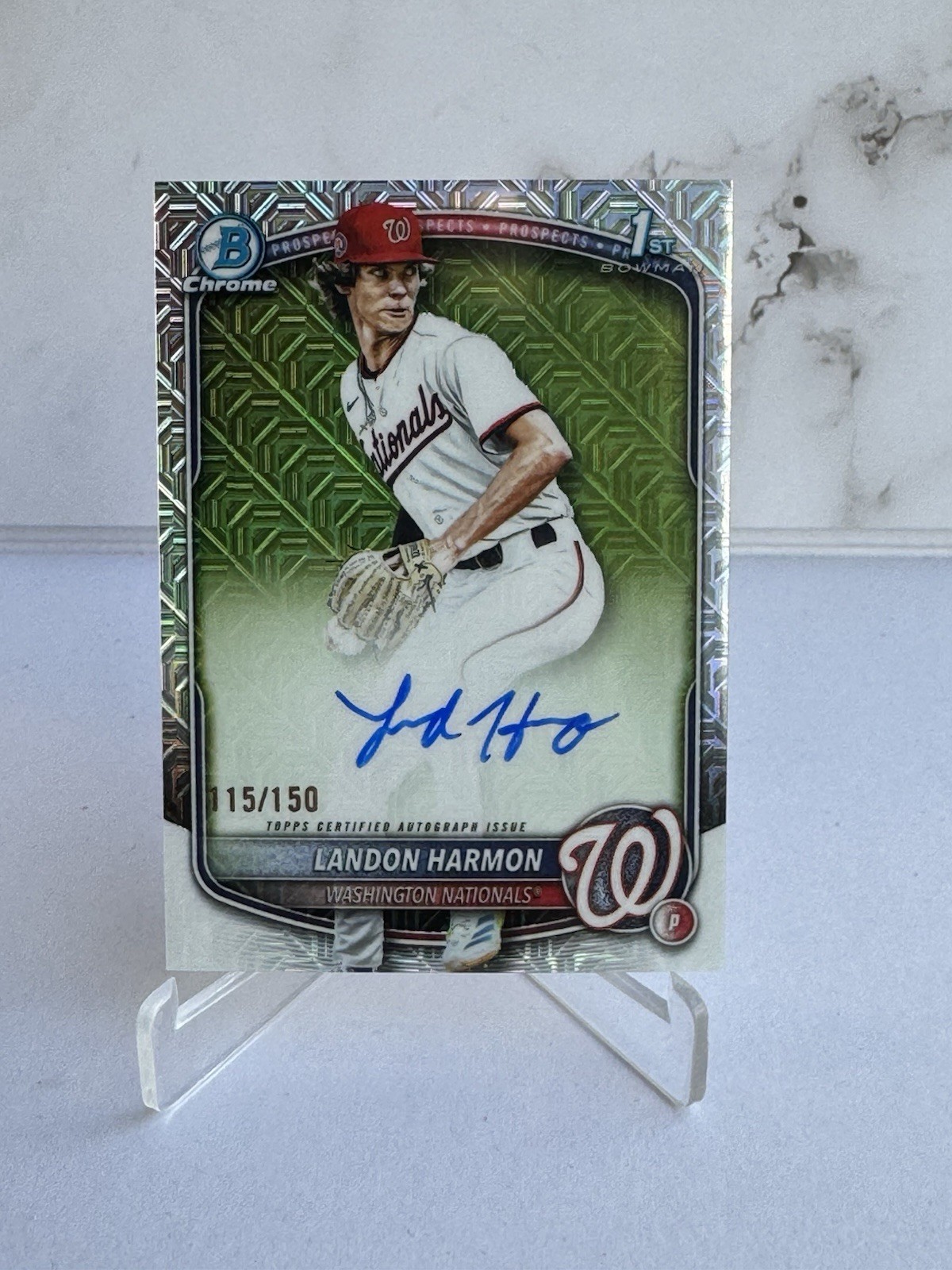 2025 Bowman Draft Landon Harmon Chrome Auto HTA Choice Refractor 1st #/150