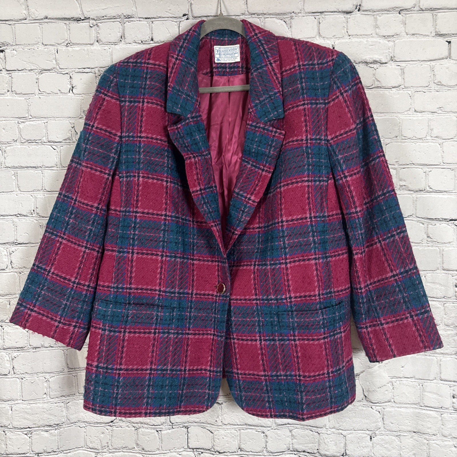 Pendleton Blazer Jacket Virgin Wool Multi Tartan … - image 1