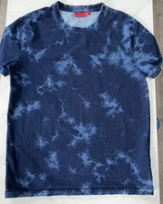 Hugo Boss Shirt Mens Medium Tie Dye Blue Casual Cotton Tee
