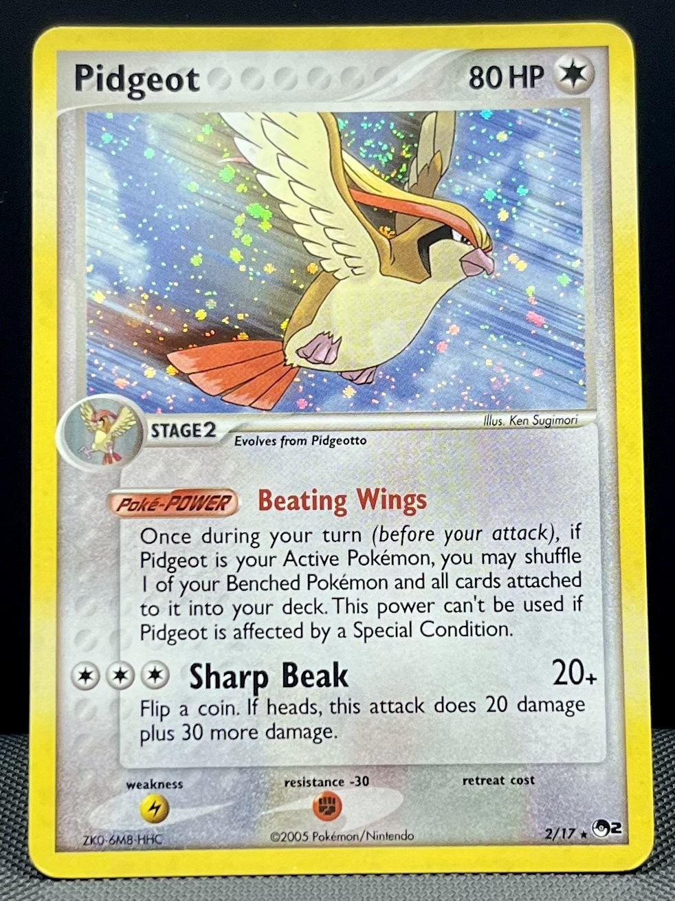 🕊️ Pidgeot 002/017 Holo – POP Series 2 Pokémon Card – NM/LP