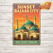 Istanbul Turkey Travel Poster Vintage Art Metal Tin Sign 8x12