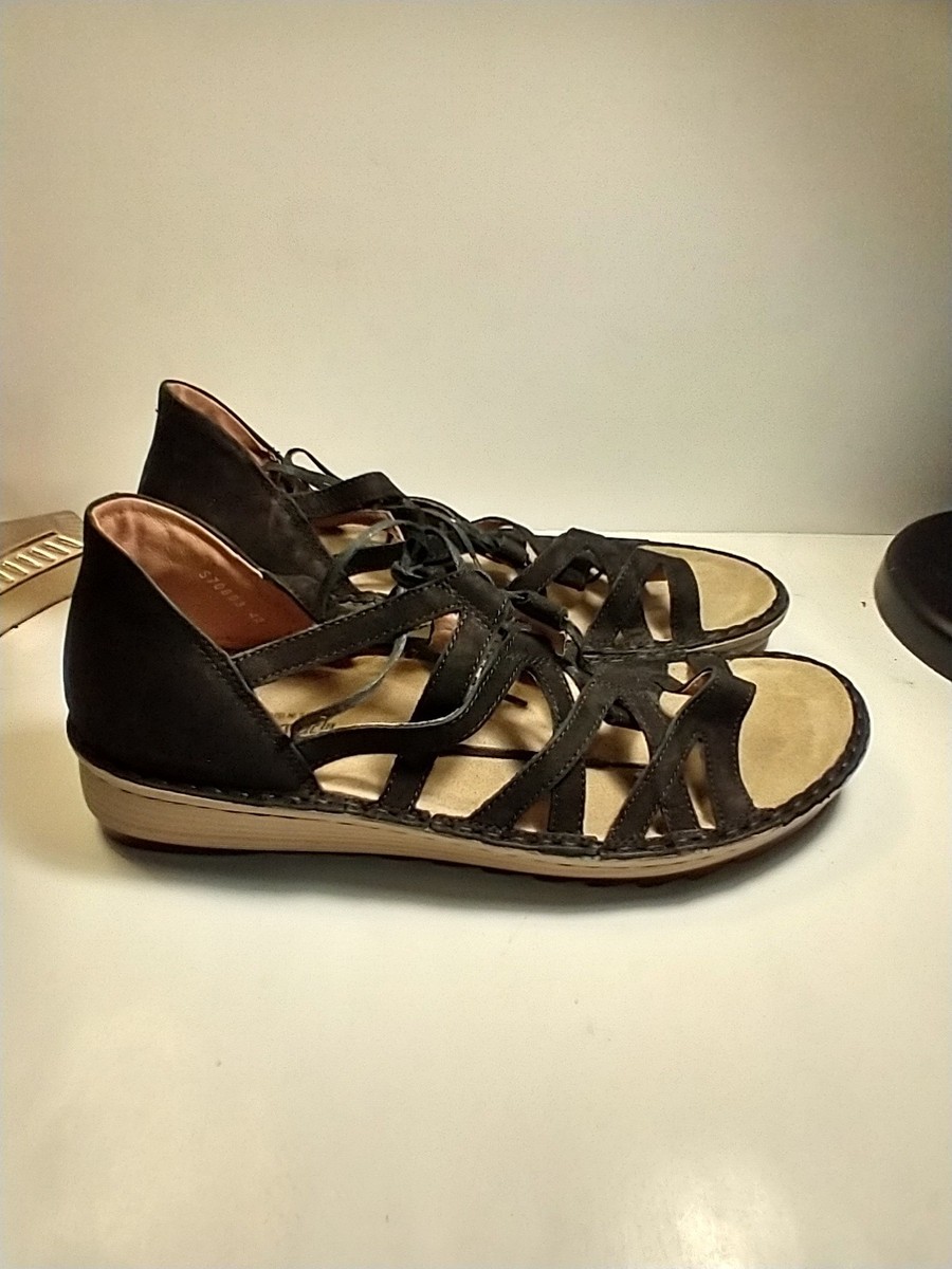 naotaro ※プロフィールご覧下さい様 Naot Yarrow Black Leather Strappy Sandal Women's sz 11(42) | eBay