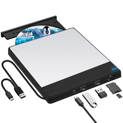 External CD DVD Drive Burner For Laptop High Speed SD TF USB Ports Plug Play