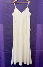 Lulus White Maxi Dress XL Sleeveless V Neck Bridal Wedding Minimalist