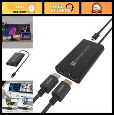USB-C to Dual 4K 60Hz HDMI Adapter - DisplayLink, High-Speed Video Output