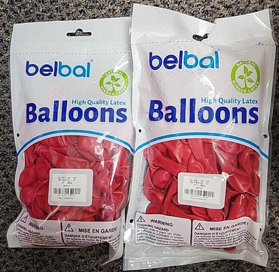 Lot of 200 High Quality Latex Balloons/Red color