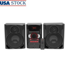 Bluetooth CD Stereo System USB Charging Dual Speakers FM Presets LED Lights
