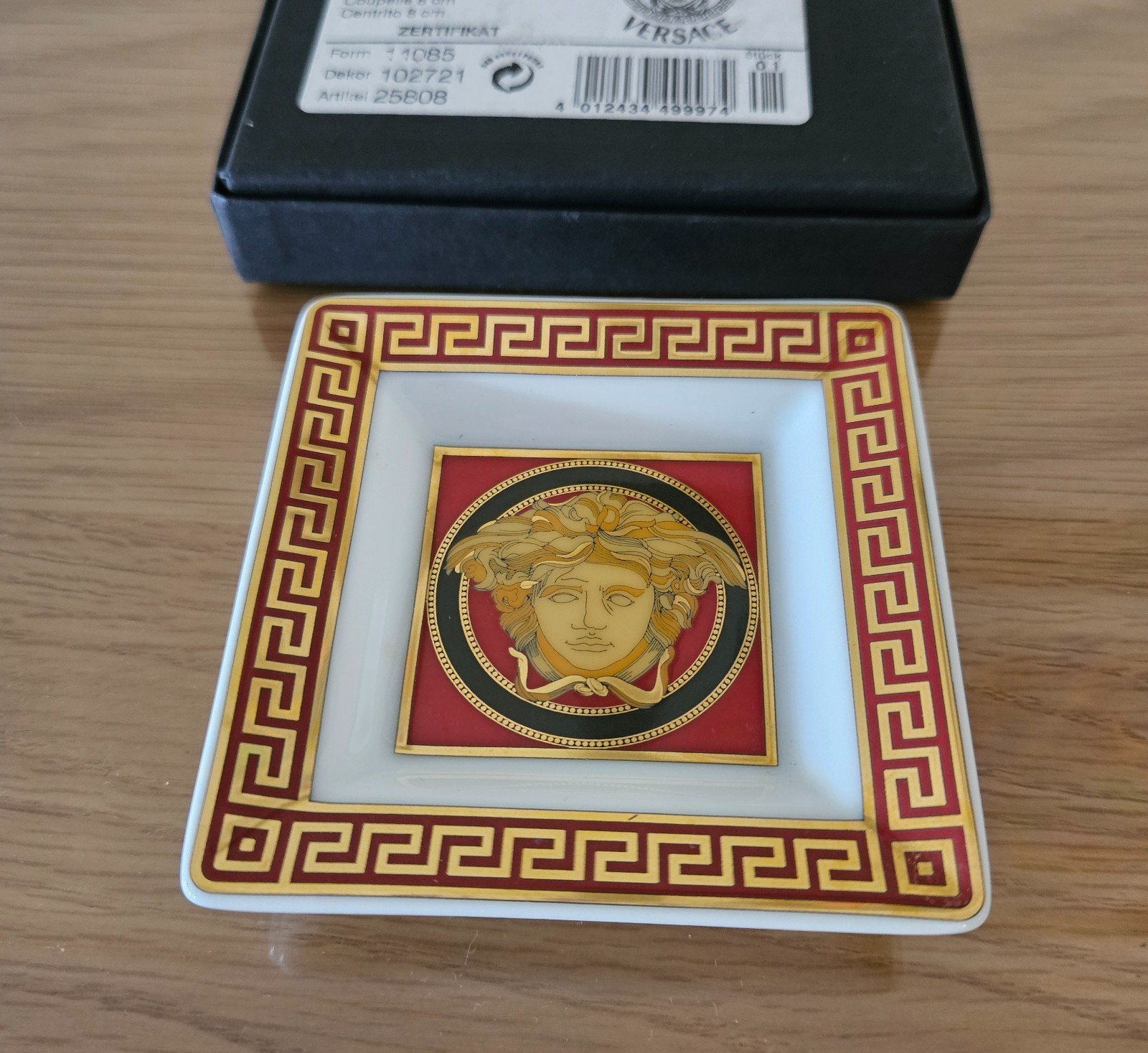 VERSACE Rosenthal Medusa 8 cm Square Ring Dish Trinket Plate Tray